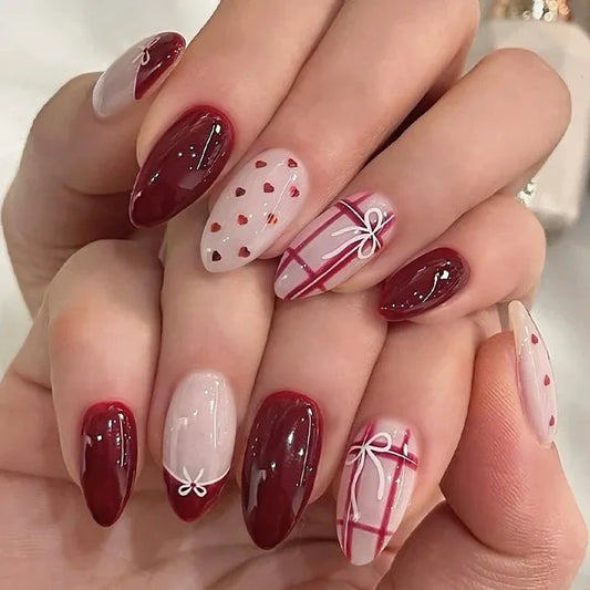 Luxora™ Press-On – Cherry Hearts