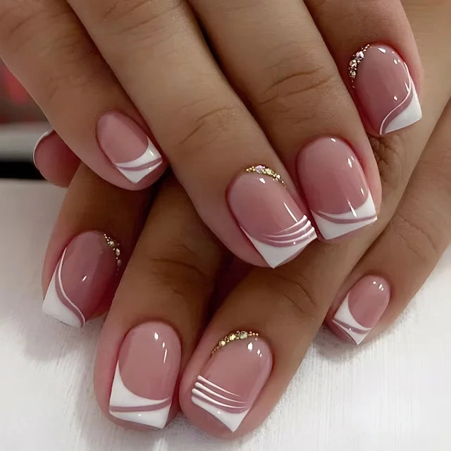 Luxora™ Press-On – Pearl French