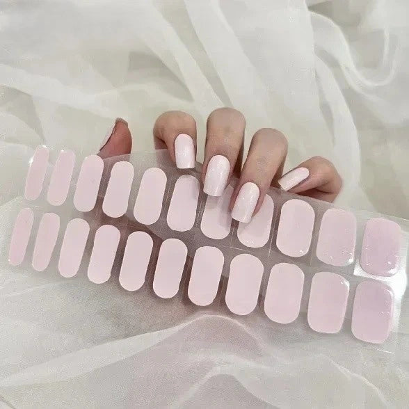 Luxora™ UV Gel Nail Strips – Soft Milky Pink
