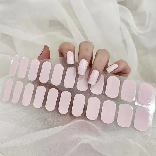Luxora™ UV Gel Nail Strips – Soft Milky Pink