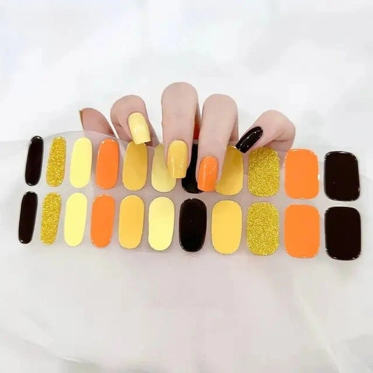 Luxora™ UV Gel Nail Strips – Sunset Glitter Mix