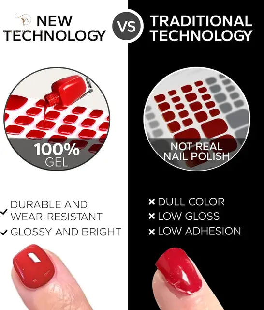 Luxora™ UV Gel Nail Strips – Classic Cherry Red